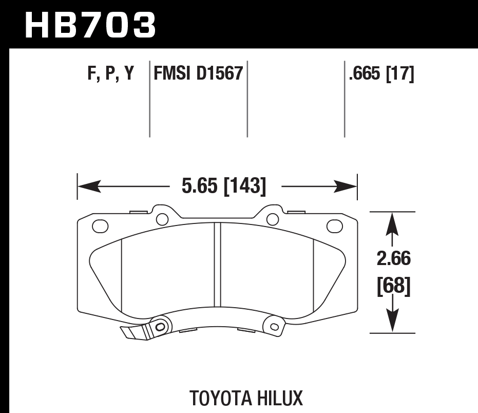 Pastilla de Freno Hilux/KavaK 2011A Del. HPS