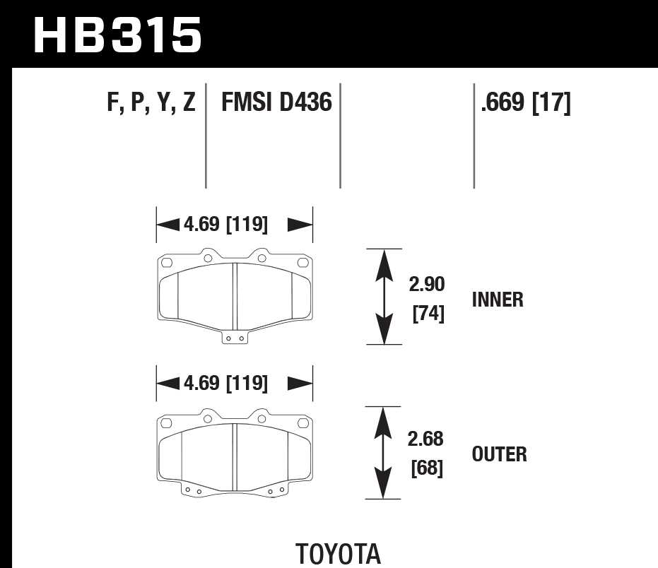 Pastilla de Freno Hilux03-10/4R/Prado/Mach/Aut Del. PC