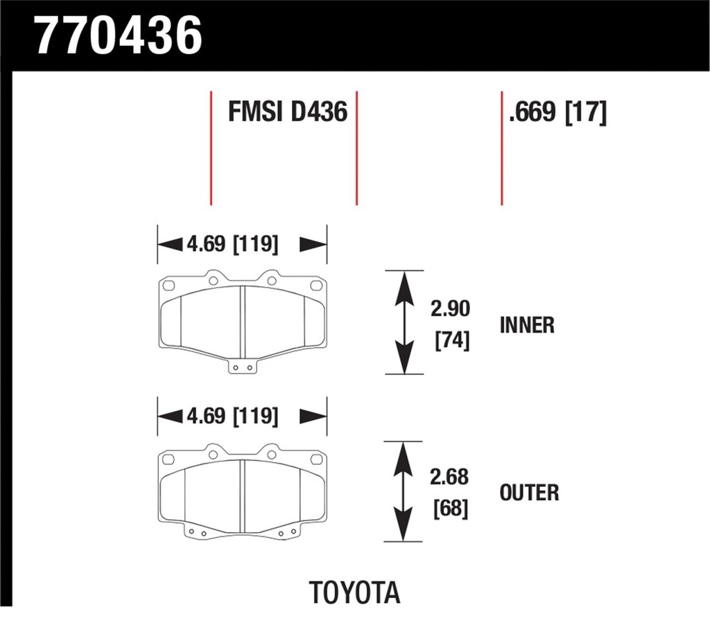 Pastilla de Freno Hilux03-10/4R/Prado/Mach/Aut Del. OES