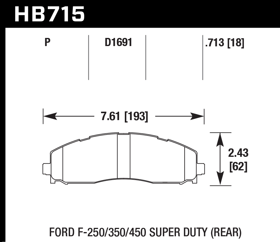 Pastilla de Freno F-350/F250 13A SD rear