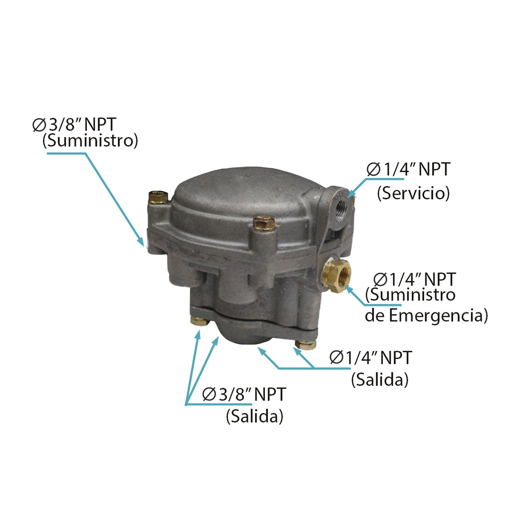 Valvula relay A/S emergen. batea RE-6