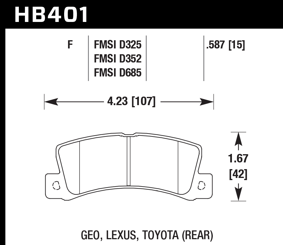 Pastilla de Freno Camry 4-6cyl.94-01/Celica 94-99 Tra. HPS