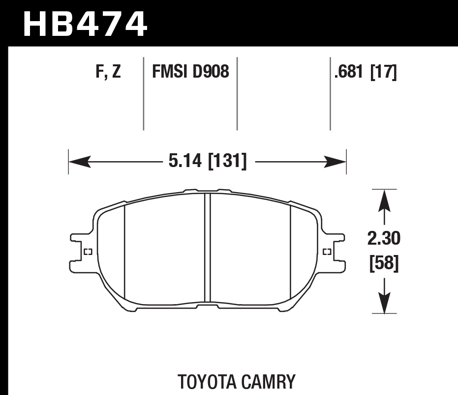 Pastilla de Freno Camry Lumiere 2002-06 Del. PC