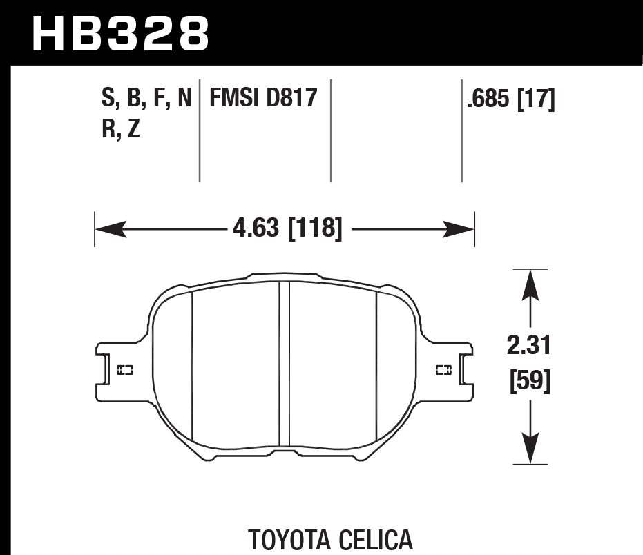 Pastilla de Freno Celica 01-05 Del. PC