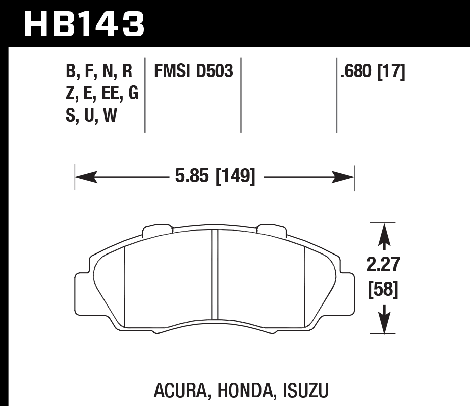 Pastilla de Freno Civic EX 98 Coupe Imp.Jp. Del.HPS