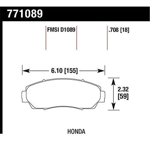 Pastilla de Freno CRV 07-11/ Accord 11 Del. OES