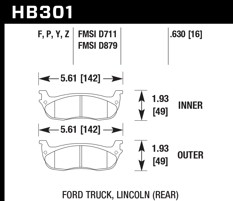 Pastilla de Freno F-150 98A Tra. F1