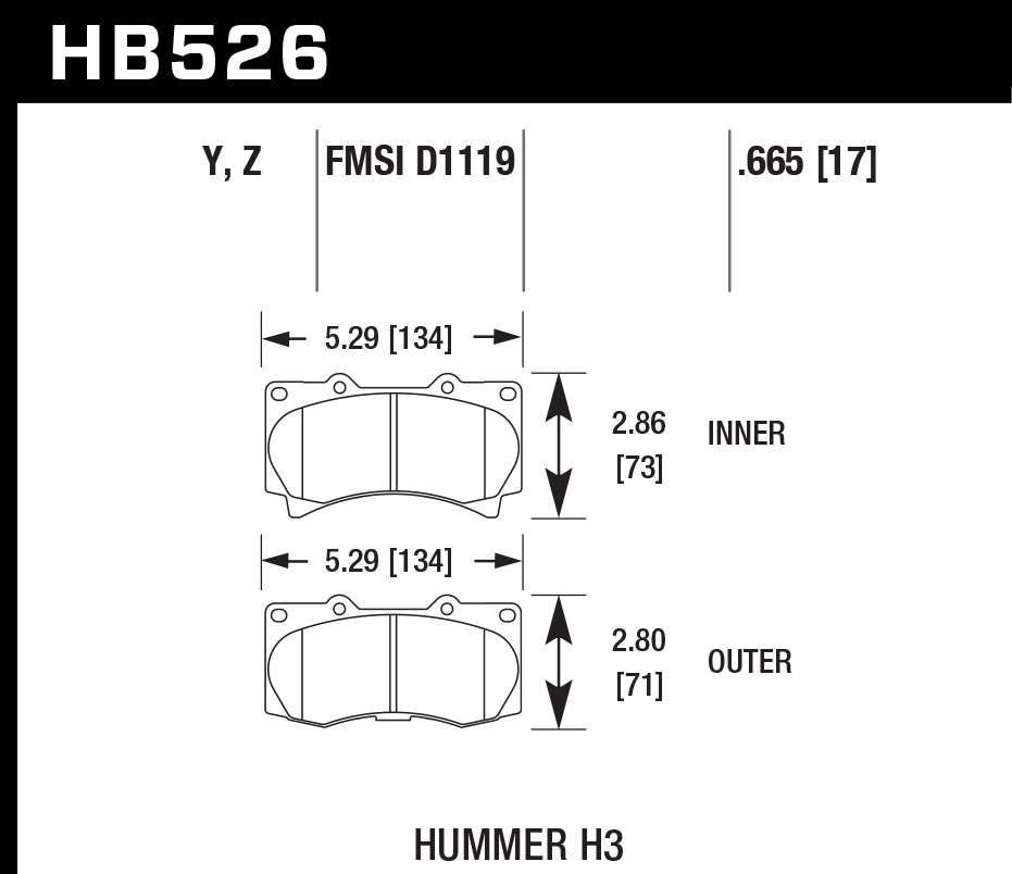 Pastilla de Freno Hummer H3 07A Del. PC