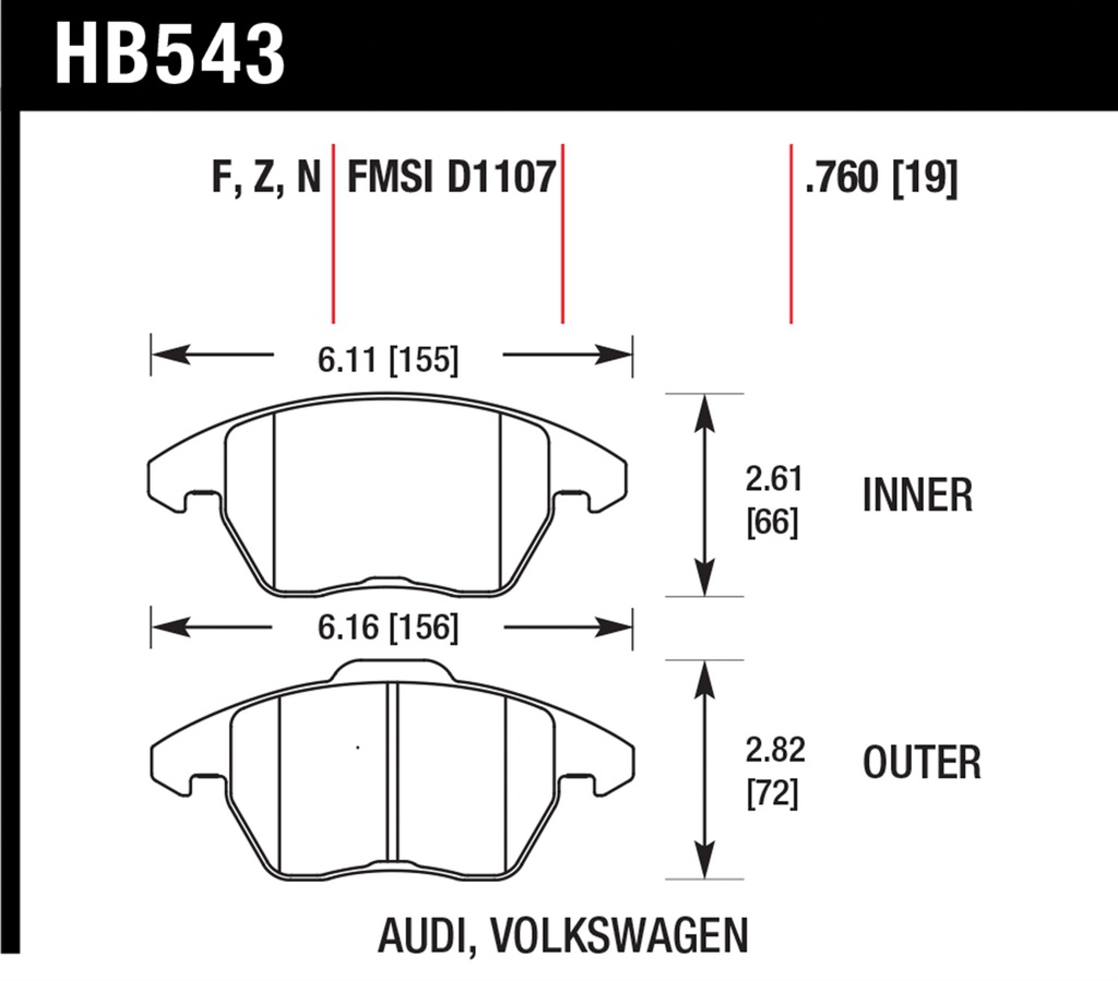 Pastilla de Freno Jetta 06A/A3 Quattro 06A/Oct FCI Del. PC