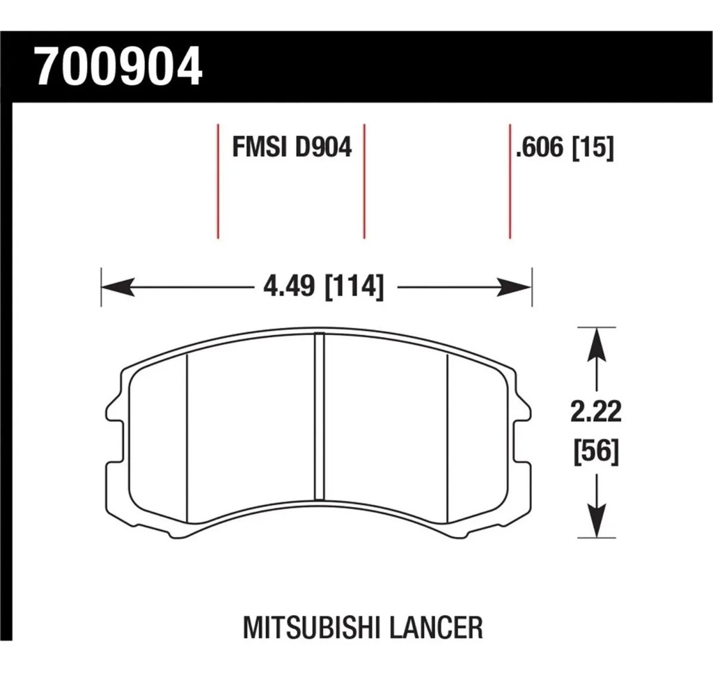 Pastilla de Freno Lancer 1.6 GLX 05A Del. OES Nueva