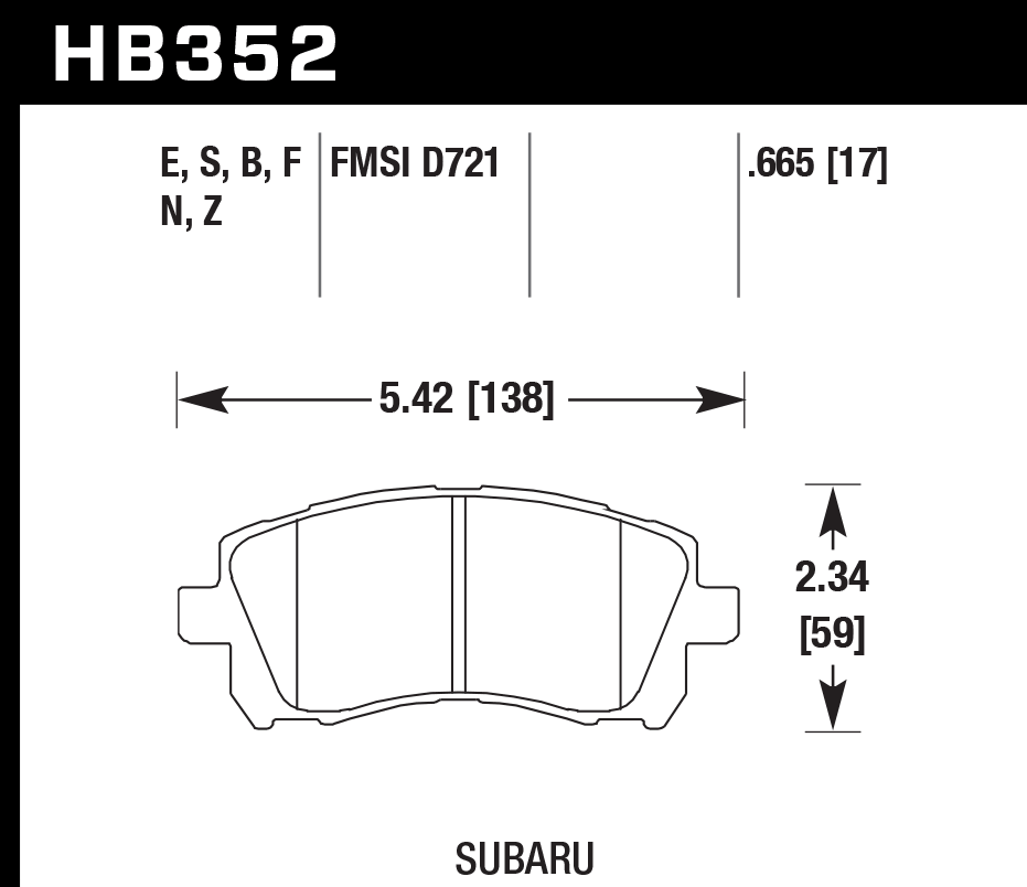 Pastilla de Freno Legacy97-01/Forester98A/Impreza00 Del.PC