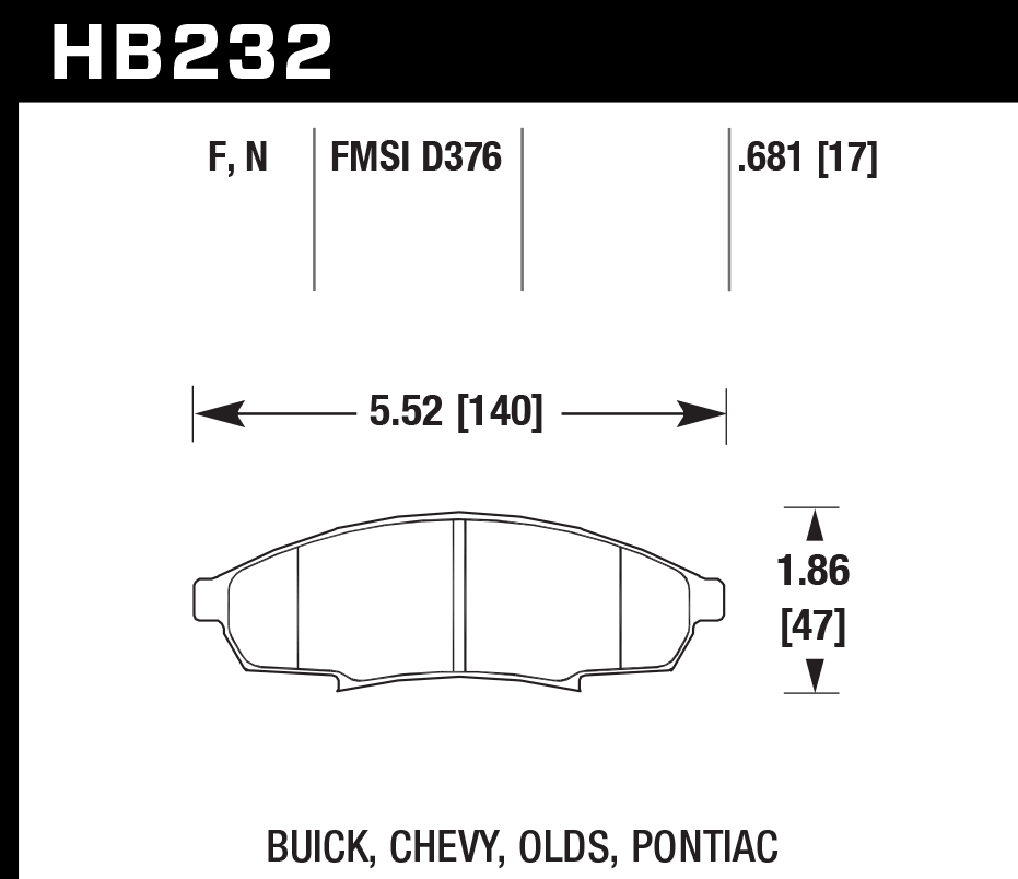 Pastilla de Freno Lumina 96-98 Del. F1