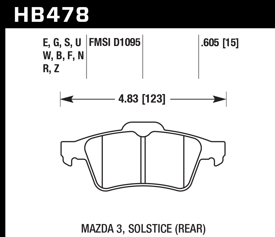 Pastilla de Freno Mazda 3 04A / Mazda 5 06A Tra. PC