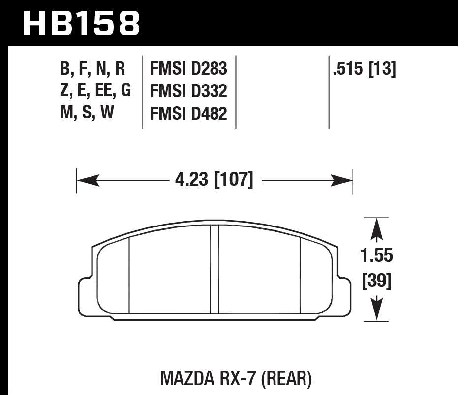 Pastilla de Freno Mazda 6 04A Tra. HPS