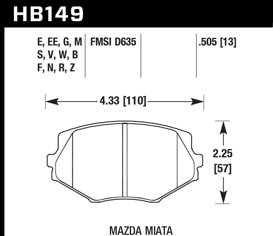 Pastilla de Freno Miata 94-97 Del. PC