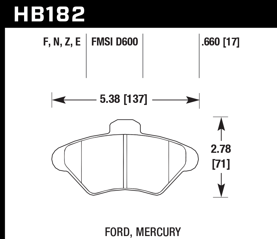 Pastilla de Freno Mustang 94-98/Thunderbird Del. PC