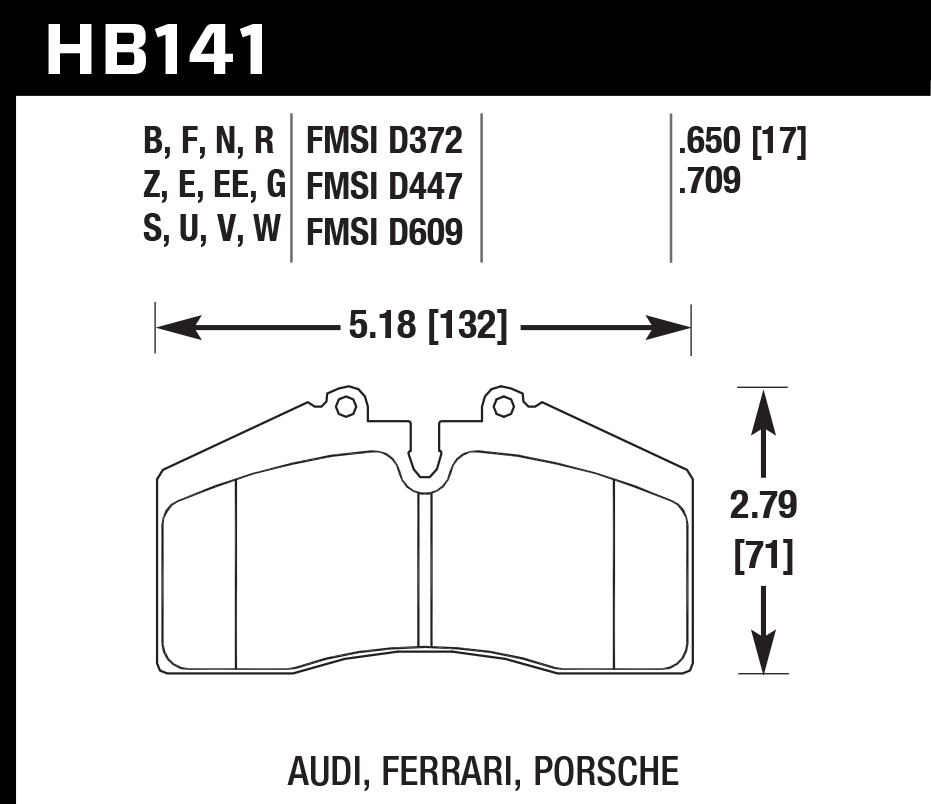 Pastilla de Freno Porsche 911/928/944/968 Del. HPS