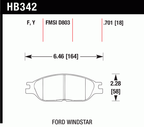 Pastilla de Freno Windstar 99-03 Del. PC