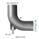 Tubo desahogo escape CL 5&quot;X5 Angulo 90