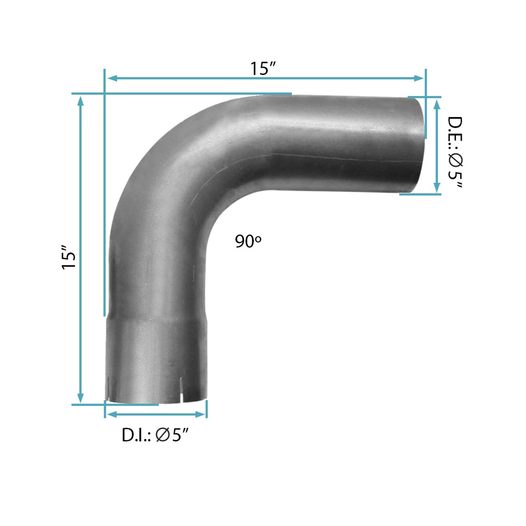 Codo de escape de 5&quot; x 90 grados